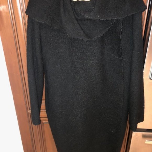 Lanvin Black Surplice Neck Coat - Picture 4 of 7